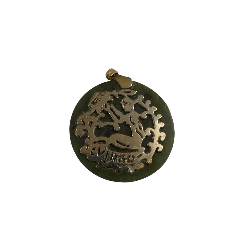 Vintage Jade Asian Virgo Pendant